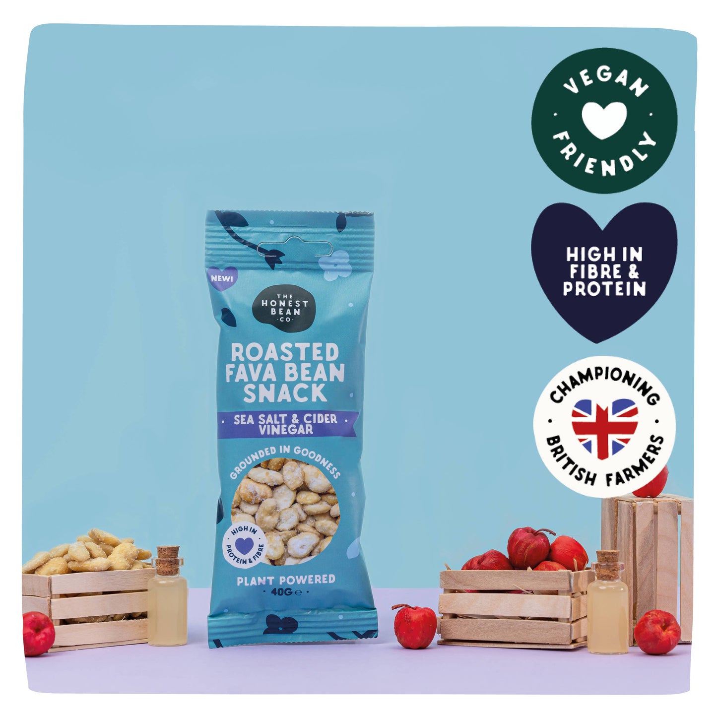 Roasted Fava Beans 'Sea Salt & Cider Vinegar' - Zenvitaz