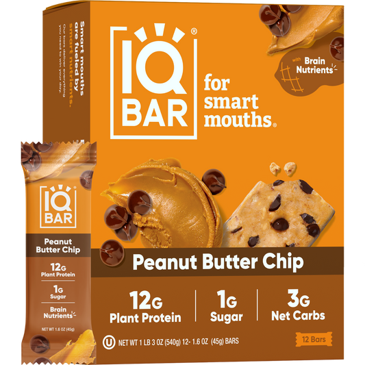 IQBAR Peanut Butter Chip | Brain + Body Keto Protein Bars - Zenvitaz