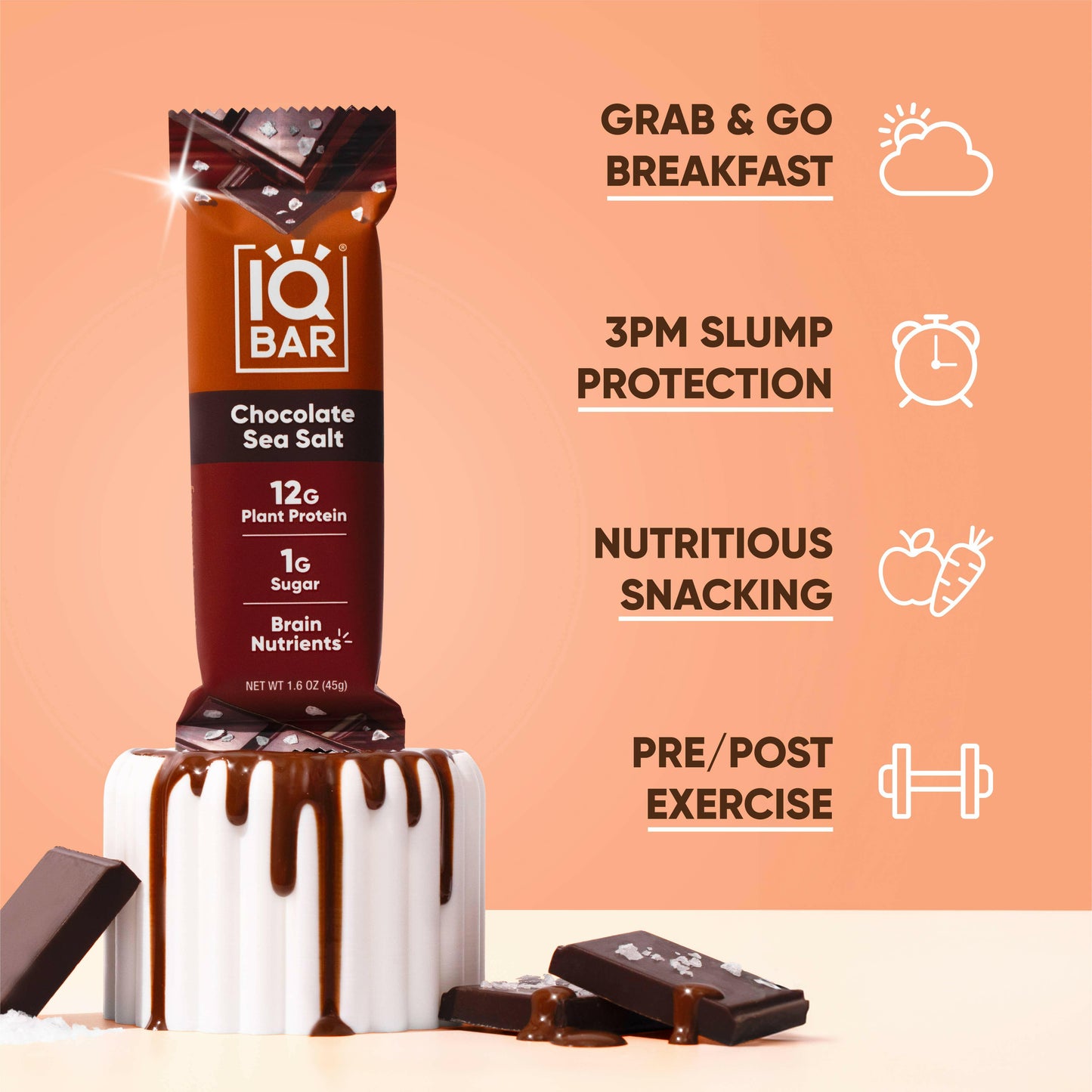 IQBAR Chocolate Sea Salt | Brain + Body Keto Protein Bars.