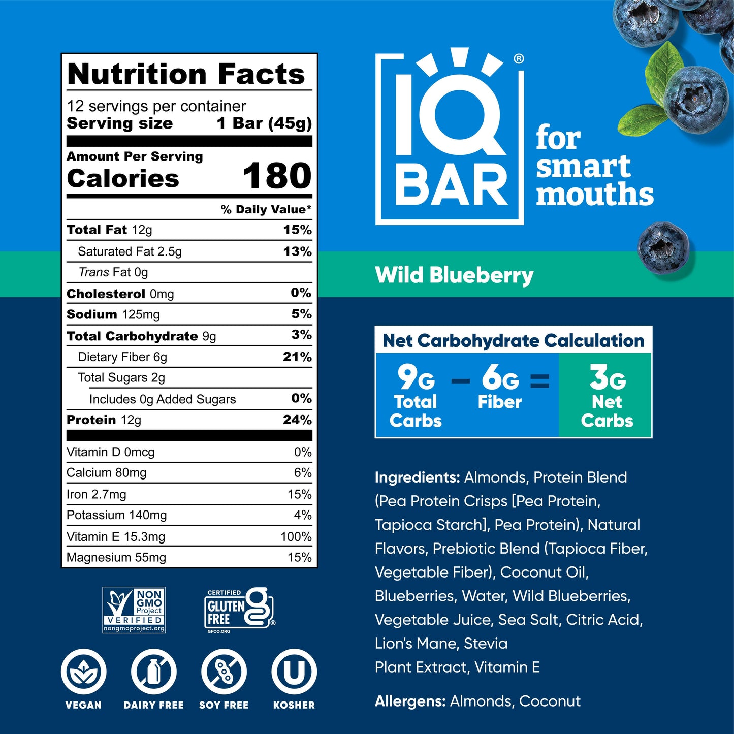 Wild Blueberry | Brain + Body Keto Protein Bars.