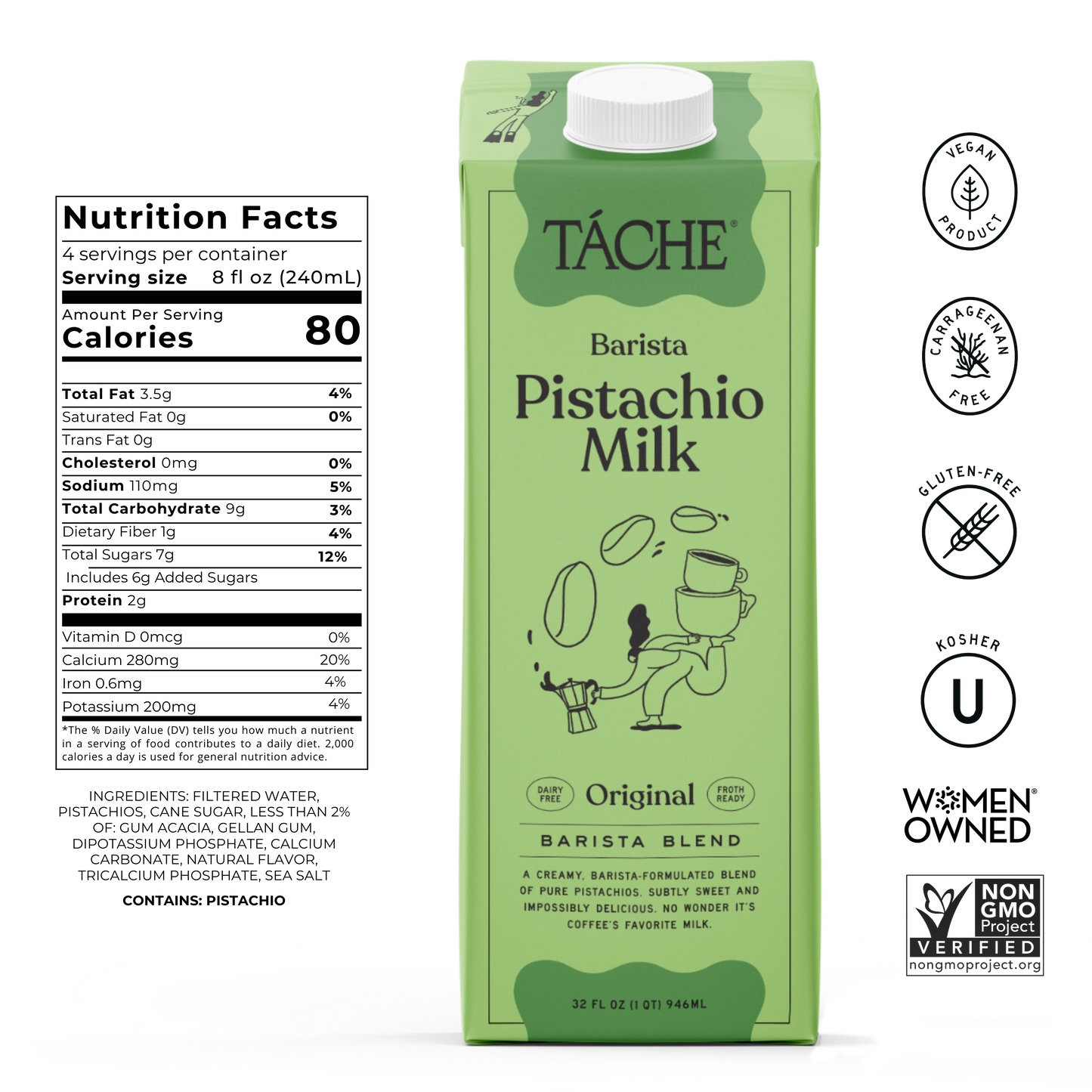 Táche Original Barista Blend Pistachio Milk - Zenvitaz