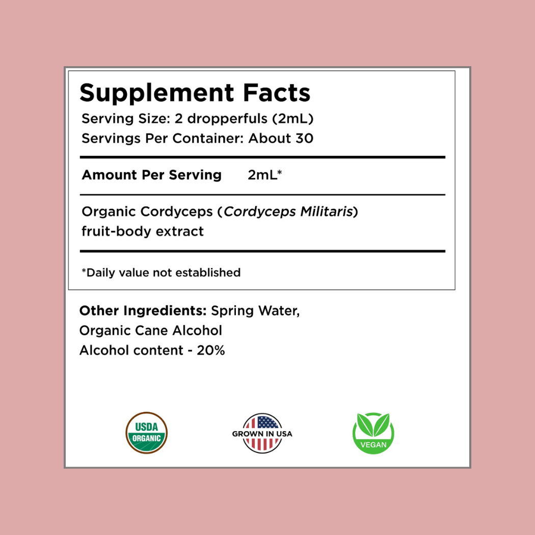 Organic Cordyceps Mushroom Tincture | Energy & Performance | Drops
