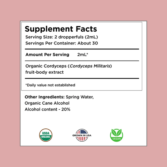 Organic Cordyceps Mushroom Tincture | Energy & Performance | Drops