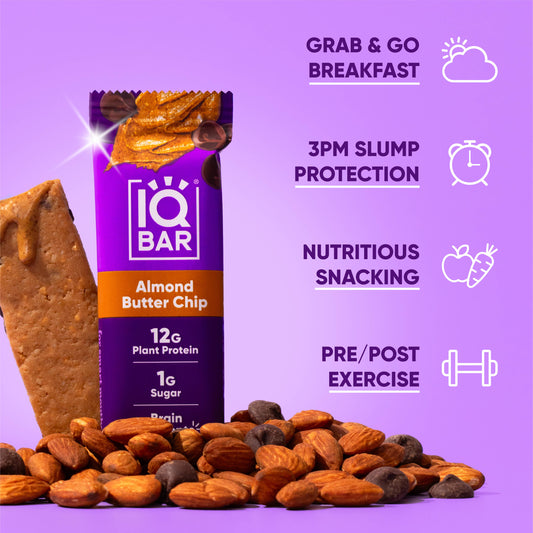 IQBAR Almond Butter Chip | Brain + Body Keto Protein Bars - Zenvitaz