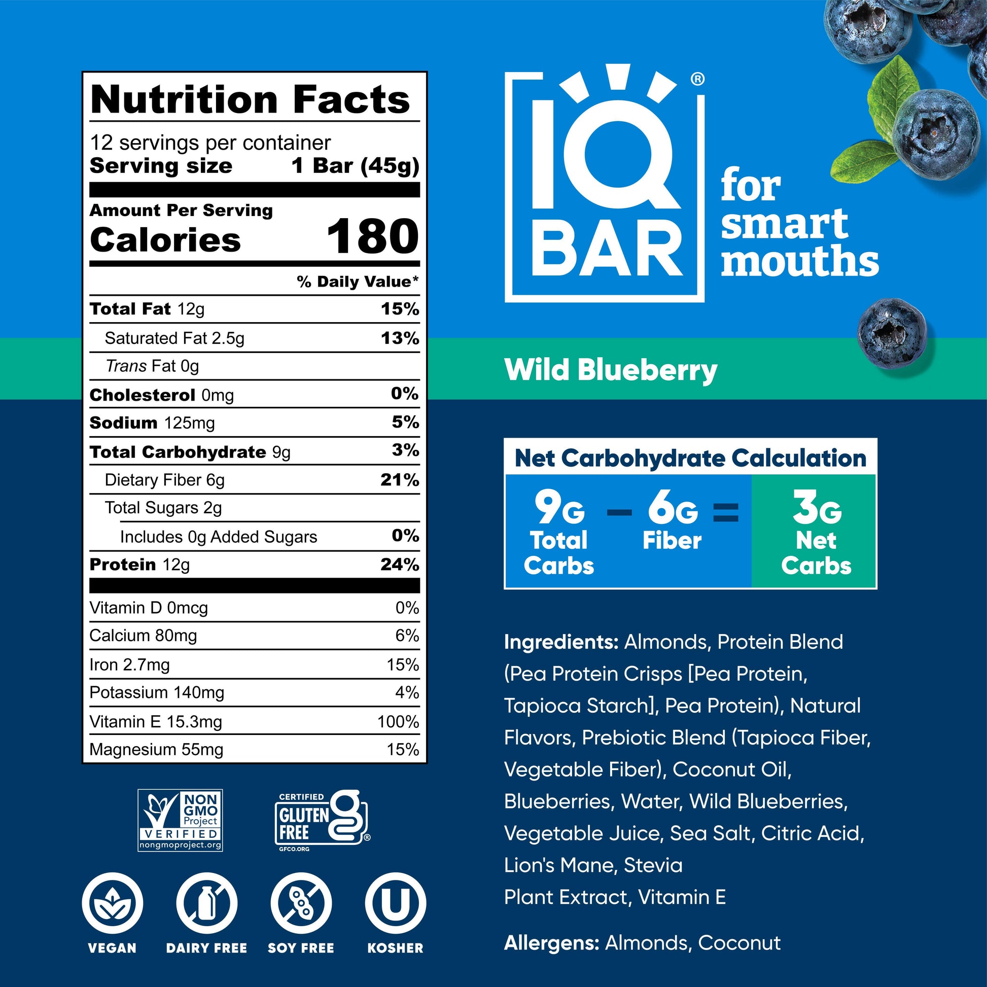 Wild Blueberry | Brain + Body Keto Protein Bars.