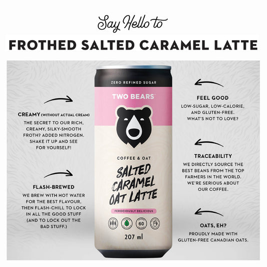 Frothed Salted Caramel Oat Latte (207 ml) - Zenvitaz