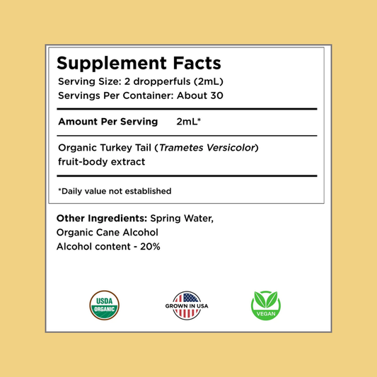 Organic Turkey Tail Mushroom Tincture | Immune & Gut Health | Drops