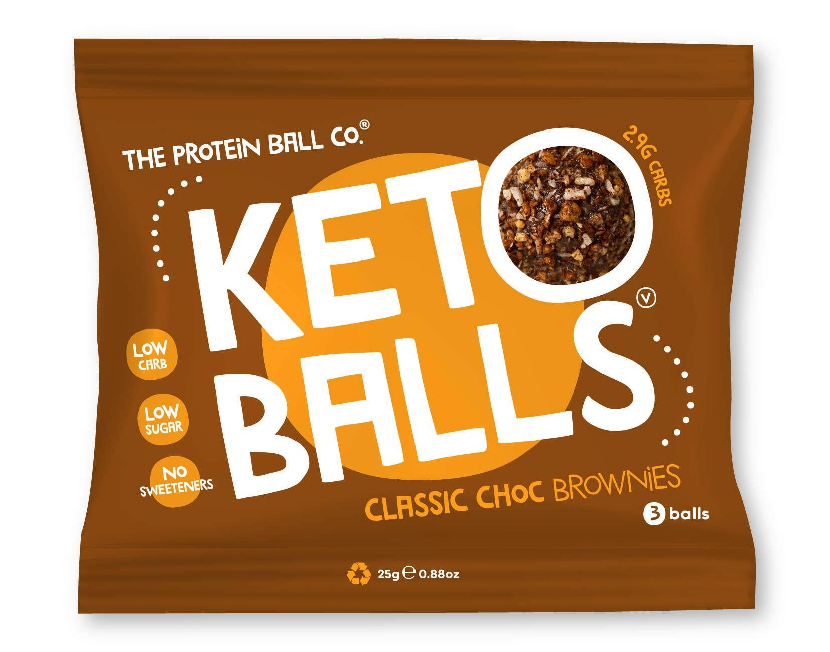 Classic Chocolate Brownies Keto Ball Snack.