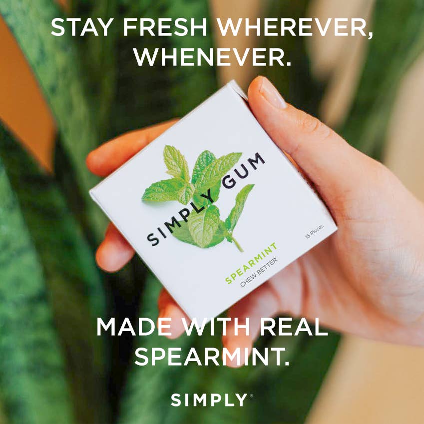 Spearmint Chewing Gum - Natural + Plastic-Free | 12 Pack