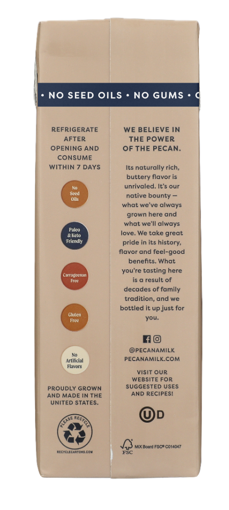Organic Unsweetened Original Pecan Milk