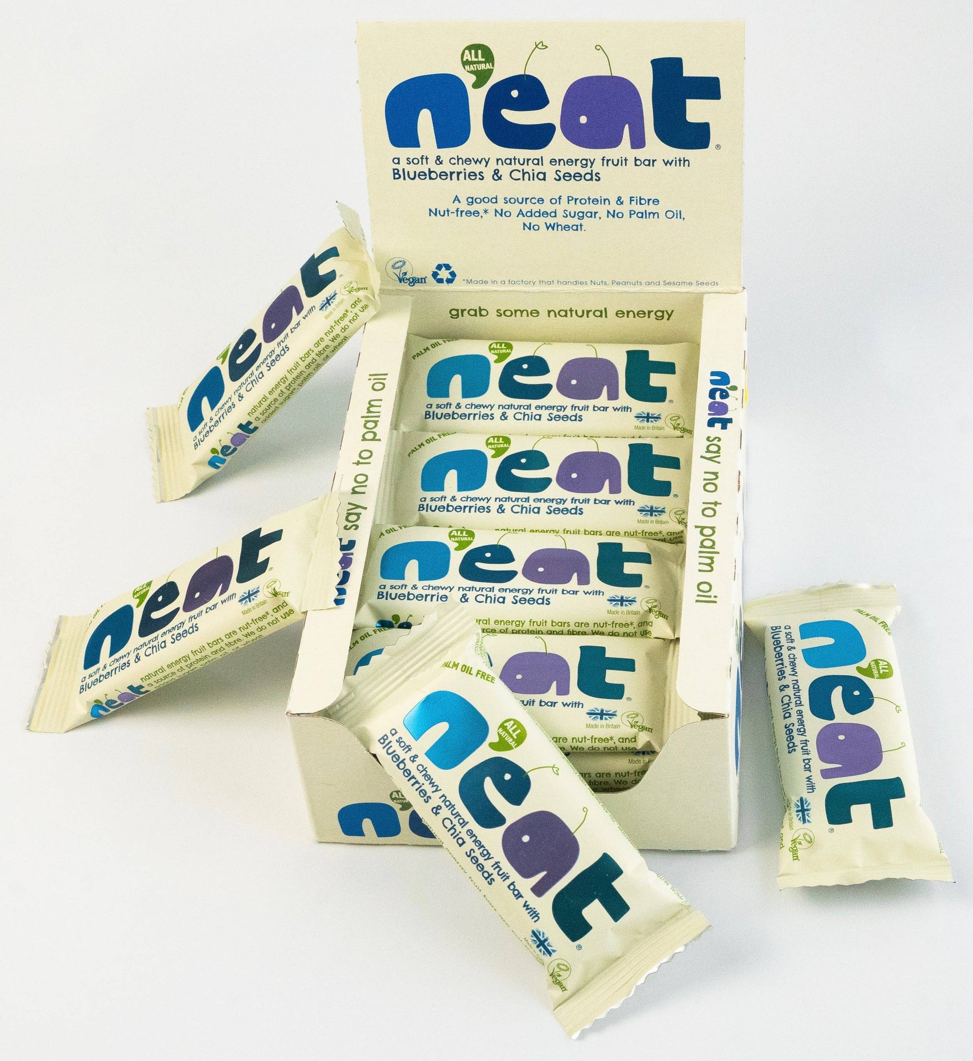 N'eat Natural Energy Blueberries & Chia Seeds Bars 16x45g - Zenvitaz