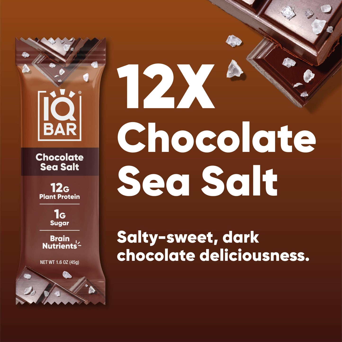 IQBAR Chocolate Sea Salt | Brain + Body Keto Protein Bars.