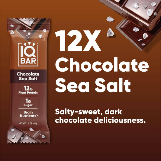 IQBAR Chocolate Sea Salt | Brain + Body Keto Protein Bars.